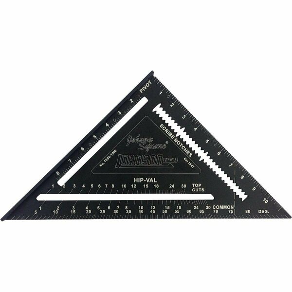Johnson Level Johnny Square 12 In. Aluminum Professional Easy-Read Rafter Square 1904-1200